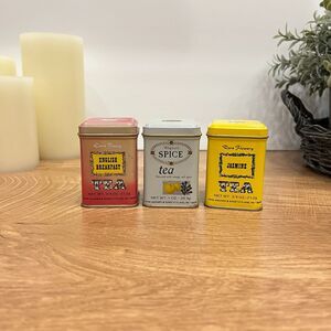 John Wagner and Sons Vintage Tea Tins Various Flavors 3 Items Lot